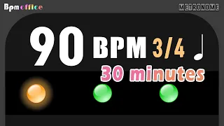 90BPM Metronome │ 3/4 │ 4th │ Wood │ 30min