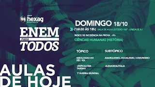 ENEM PARA TODOS - AULA DOMINGO 18/10 - CIÊNCIAS HUMANAS (HISTÓRIA)  LINK DO MATERIAL NA DESCRIÇÃO