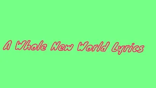 a whole new world,Zayn,Zhavia Ward From Aladdin(Lyrics)