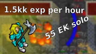 1.5kk Exp per hour on A solo 55 elite knight| Rapid respawn | Tibia low level knight hunt