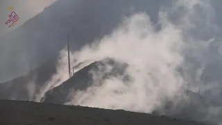 Vídeo que muestra la desgasificación en los bordes de una de las bocas eruptivas