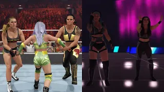 WWE 2K23 - RONDA ROUSEY & SHAYNA BASZLER VS THE WAY + INTERRUPTION OF KATANA & KAYDEN | RAW