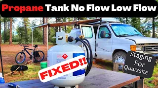 Propane Tank Fix No Flow Or Low Flow Issues! Quartzsite Update Camp setup