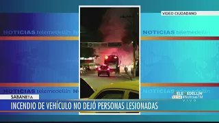 Bomberos controlaron incendio vehicular en Sabaneta [Noticias] - Telemedellín