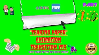 Paper Tearing 📄📝✂️😢Animation Transition VFX With Sound Effect🔊No Copyright Strike✔️100% Free to Use👍