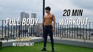20 MIN FULL BODY WORKOUT AT HOME HIIT (Fat Burn & No Equipment)