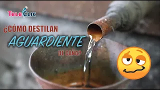 Destilación de aguardiente de caña, en Veracruz