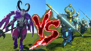 N'Kari VS Chosen of Tzeentch (Halberds). Total War Warhammer 3