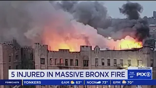 5 injured, over 100 displaced by massive Bronx fire