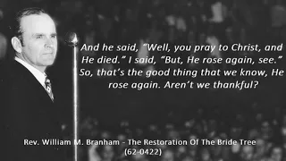 W. M. Branham - The Restoration Of The Bride Tree (quote)