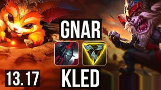 GNAR vs KLED (TOP) | Rank 4 Gnar, 3/0/2 | NA Challenger | 13.17