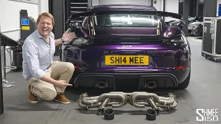 PORSCHE GT4 EXHAUST UPGRADE! JCR Titanium Valved Race Pipes Installed