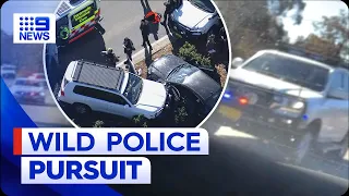 Man charged after wild police pursuit across Sydney's west | 9 News Australia