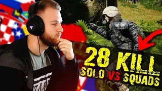 BALKANSKI REKORD 28 KILL, SOLO VS SQUAD! - MarkovicKING (Reakcija)