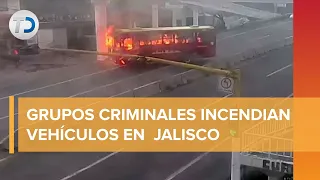 En Jalisco, grupo criminal incendia vehículos tras enfrentamiento con Ejército