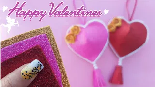 Valentine's day heart made of glitter foam💖ВАЛЕНТИНКИ своими руками💖Поделки из глиттерного фоамирана