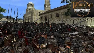 BLACK NUMENORIANS SURROUNDED BY ORCS (Siege Battle) - Third Age: Total War (Reforged)