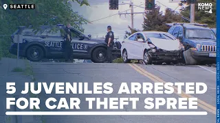 Seattle police arrest 5 juveniles after car theft spree ends in high-speed chase