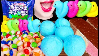 ASMR Freeze Dried Skittles 동결 건조 지구 젤리, 스키틀즈 먹방 Jelly Mukbang, Eating