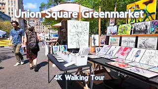 Union Square Greenmarket in NYC | 4K Walking Tour