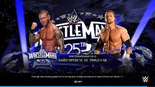 Triple H Vs Randy Orton - Wrestlemania 25 - WWE Championship - WWE 2K24 Gameplay Sim- 4K -