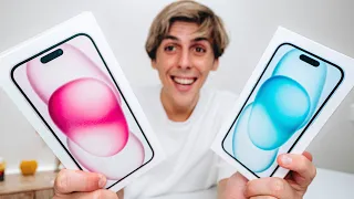 iPhone 15 Unboxing + Setup📱‼️  (PINK & BLUE) 🩷🩵