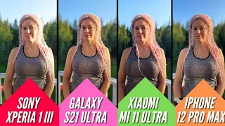 БИТВА ГОДА. S21 ULTRA vs XIAOMI 11 ULTRA vs SONY XPERIA 1 vs IPHONE 12 PRO MAX. Сравнение камер