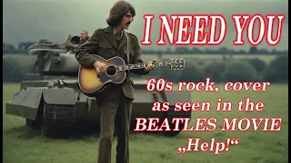 I Need You    Beatles cover  with onscreen lyrics -  Mike Malak