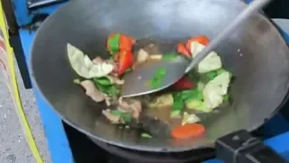 Thailand Stir Fry Chicken Vegetables - Thai Street Food