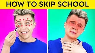 😎TOO COOL FOR SCHOOL😎🤩BEST WAYS TO SKIP CLASS🔥#123GO #funny #hacks #pranks #ideas