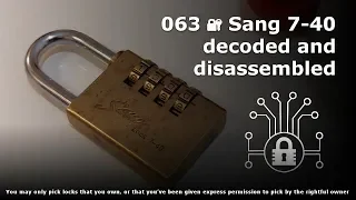 063 Sang 7-40 🔐 combination lock decoded and disassembled