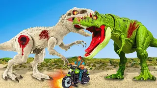 ZOMBIE Indominus vs SUPER Green T-Rex 🦖 | Jurassic Land RESCUE 🌍 | Dinosaur Revolt Battles 2024