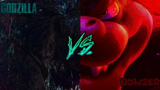 Godzilla Vs Bowser ( King Of The Monsters Vs King Of The Koopas ) "Epic Fight"