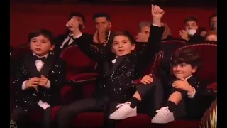 Mateo, Thiago and Ciro Messi Cute Reaction and Interview for Lionel Messi's 7th Ballon d'Or (2021)