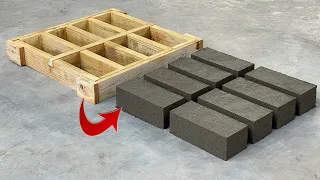 Casting many bricks from 1 wooden mold  - DIY at home