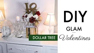 💖DIY DOLLAR TREE GLAM VALENTINES DECOR 💖ELEGANT FLORAL ARRANGEMENT MIRROR CENTERPIECE