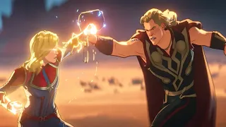 Thor Vs Capitán Marvel - Escena Pelea Épica - What If...? (2021) CLIP HD LATINO