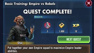 Star Wars Galaxy of Heroes: EMPIRE Basic Training Event (all tiers)