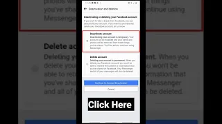 How to Deactivate Facebook Account 2022 #shorts