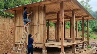 The process of making wooden stairs, joining walls - by rudimentary technology | Dang Thi Mui