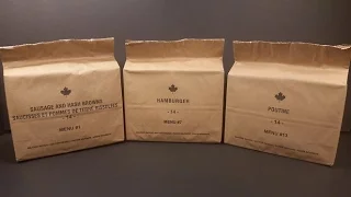 2014 Canadian IMPs Poutine MRE Review Tasting Meal Ready To Eat Ration Pack Army Food Unboxing