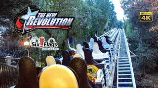 2022 The New Revolution Roller Coaster On Ride 4K POV Six Flags Magic Mountain