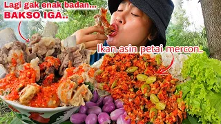 LAGI GA ENAK BADAN 🤒,BAKSO IGA SAMBAL MERCON IKAN ASIN PETAI 🤤