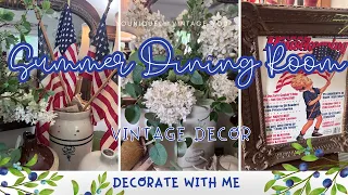 SUMMER 🇺🇸DINING ROOM DECORATE WITH ME | GEVI | VINTAGE SUMMER COTTAGE PATRIOTIC DECOR