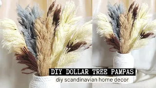 Easy DIY STRING DOLLAR TREE PAMPAS GRASS | Scandinavian Home Decor Minimalist Boho #diypampasgrass