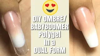 DIY OMBRE/ BABYBOOMER nails with POLYGEL in a DUAL FORM