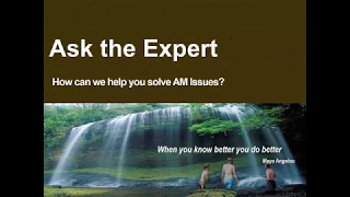 Helping You Solve AM Issues - Ask the Expert October 2017 Webinar