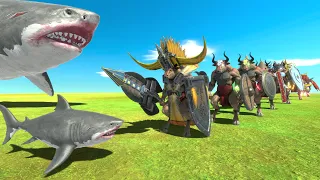 Baby Megalodon VS Minotaur Evolved - Animal Revolt Battle Simulator