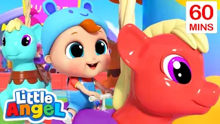 🎠 Theme Park KARAOKE 🎠| 1 HOUR BEST OF LITTLE ANGEL | Sing Along With Me! | Baby Cartoons & Songs