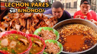 PARES LECHON in CHINATOWN BINONDO | CRISPY LECHON PARES | STREET FOOD | KUYA DEX (HD)